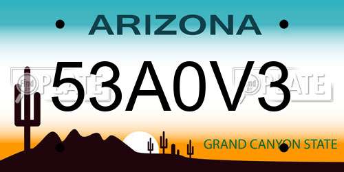 53A0V3 Arizona License Plate