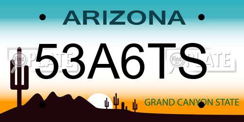 53A6TS Arizona License Plate