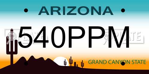 540PPM Arizona License Plate