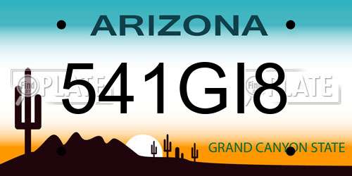 541GI8 Arizona License Plate