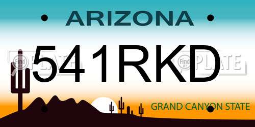 541RKD Arizona License Plate