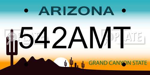 542AMT Arizona License Plate