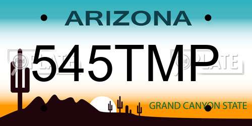 545TMP Arizona License Plate