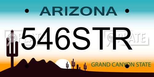 546STR Arizona License Plate