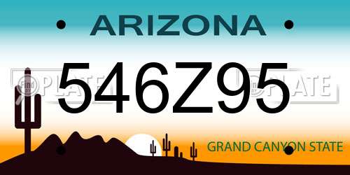 546Z95 Arizona License Plate