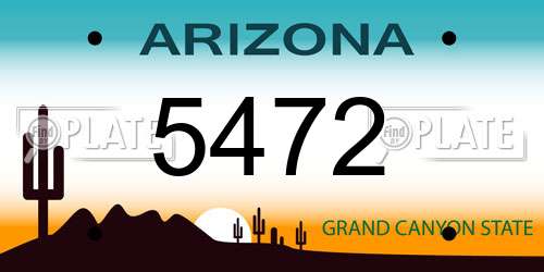 5472 Arizona License Plate
