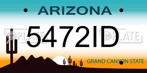 5472ID Arizona License Plate