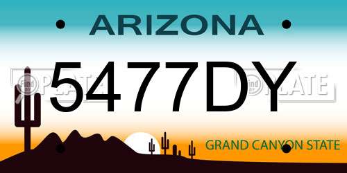 5477DY Arizona License Plate