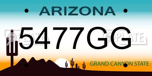 5477GG Arizona License Plate