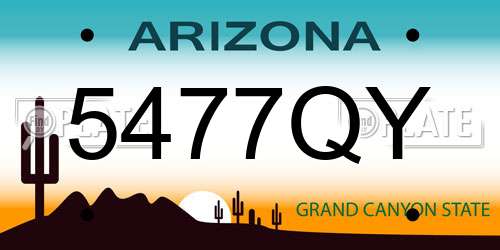 5477QY Arizona License Plate