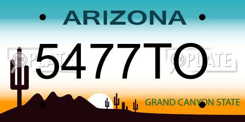 5477TO Arizona License Plate