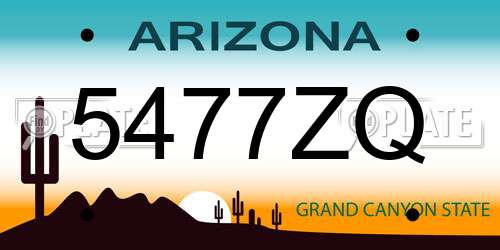 5477ZQ Arizona License Plate