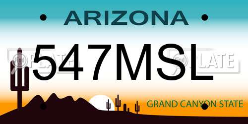 547MSL Arizona License Plate