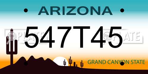 547T45 Arizona License Plate
