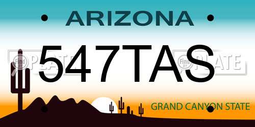 547TAS Arizona License Plate