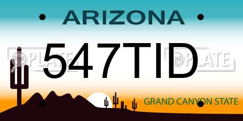 547TID Arizona License Plate