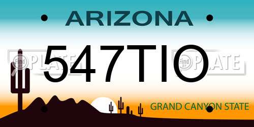 547TIO Arizona License Plate