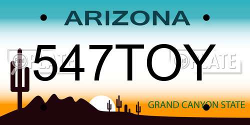 547TOY Arizona License Plate