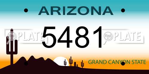5481 Arizona License Plate