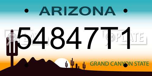 54847T1 Arizona License Plate