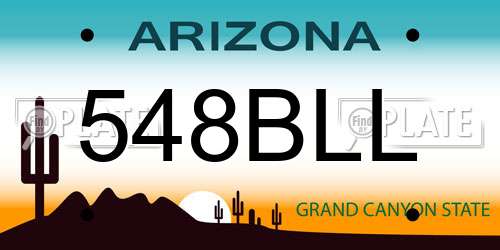 548BLL Arizona License Plate