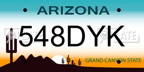 548DYK Arizona License Plate