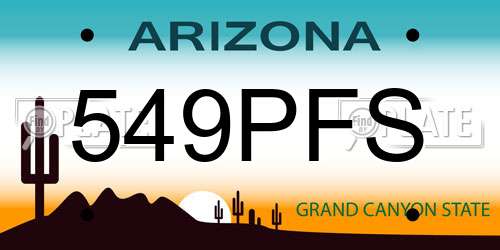 549PFS Arizona License Plate