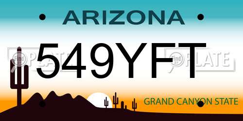 549YFT Arizona License Plate