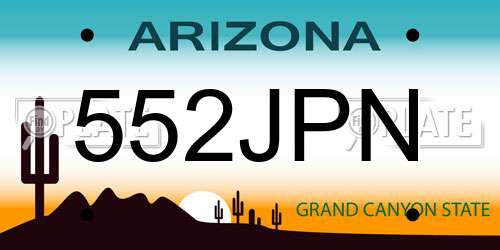 552JPN Arizona License Plate