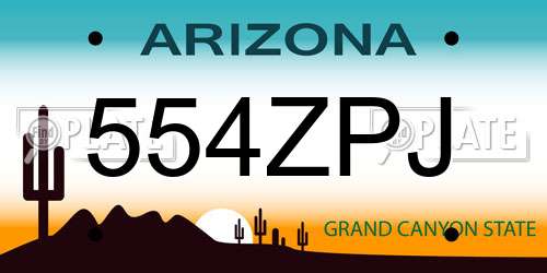 554ZPJ Arizona License Plate