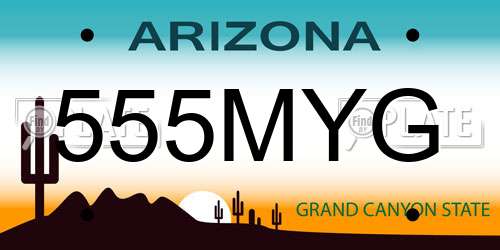 555MYG Arizona License Plate