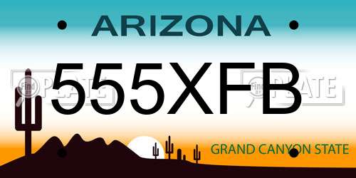 555XFB Arizona License Plate