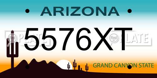 5576XT Arizona License Plate