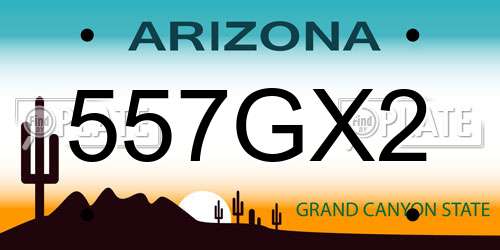 557GX2 Arizona License Plate
