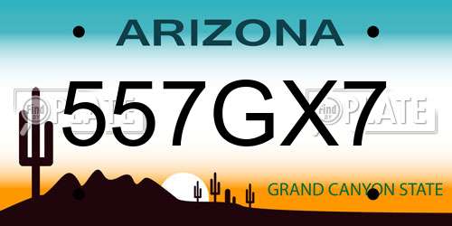 557GX7 Arizona License Plate