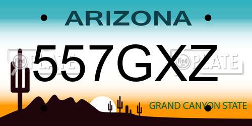 557GXZ Arizona License Plate