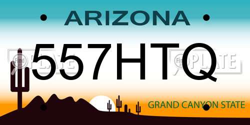 557HTQ Arizona License Plate