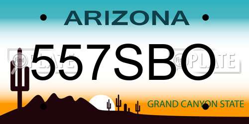 557SBO Arizona License Plate