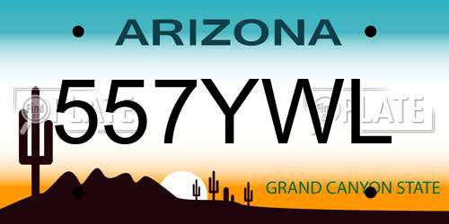 557YWL Arizona License Plate