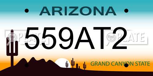559AT2 Arizona License Plate
