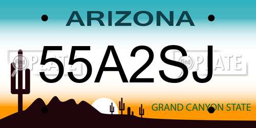 55A2SJ Arizona License Plate