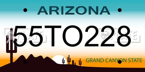 55TO228 Arizona License Plate