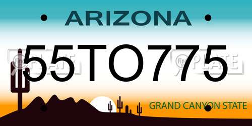 55TO775 Arizona License Plate