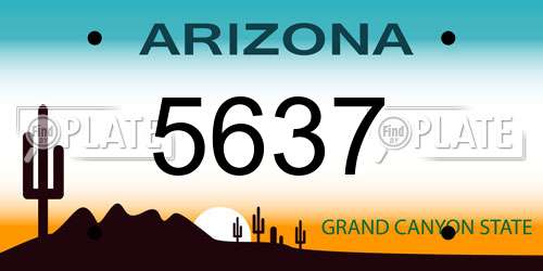 5637 Arizona License Plate