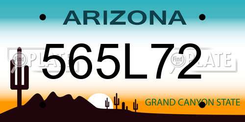 565L72 Arizona License Plate