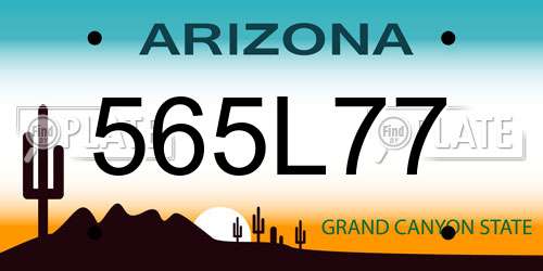 565L77 Arizona License Plate