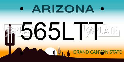 565LTT Arizona License Plate