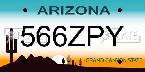 566ZPY Arizona License Plate