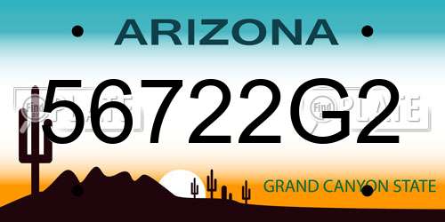 56722G2 Arizona License Plate