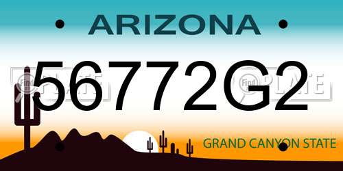 56772G2 Arizona License Plate